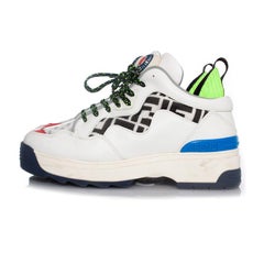 Fendi, Baskets T REX en cuir blanc