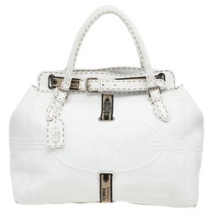 Fendi Villa Selleria Borghese Tote aus weißem Leder