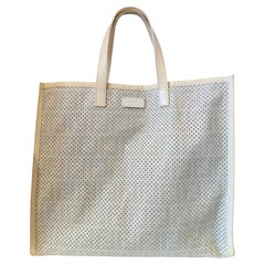 Fendi White monogram fabric and patent leather handbag
