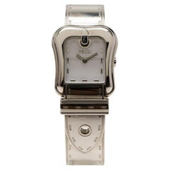 Fendi White Mother Of Pearl Stainless Steel B. Fendi Women's Wristwatch 23MM