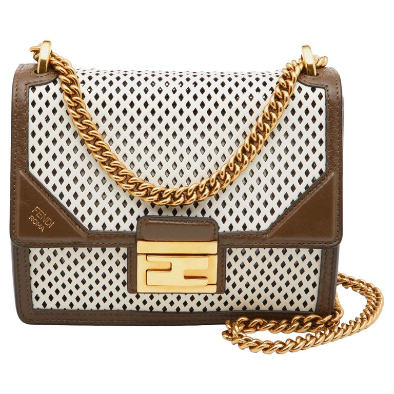 FENDI: Kan U small bag with embossed FF logo - Tobacco