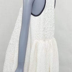 FENDI white pink black silk blend cloque babydoll tent dress IT38 XS