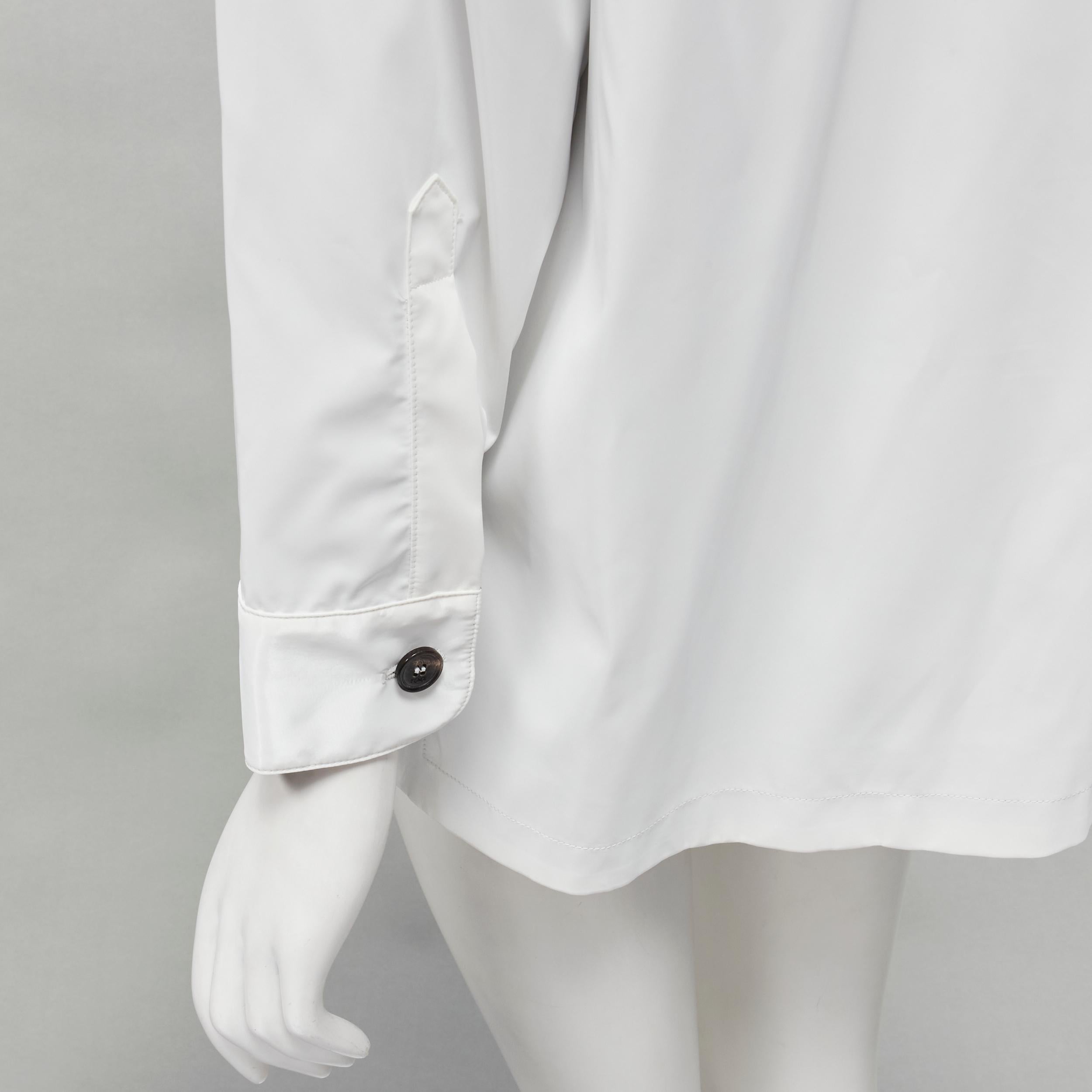 FENDI Überhemdjacke aus weißem Polyester in Braun FF Zucca mit Monogramm IT36 XS im Angebot 5