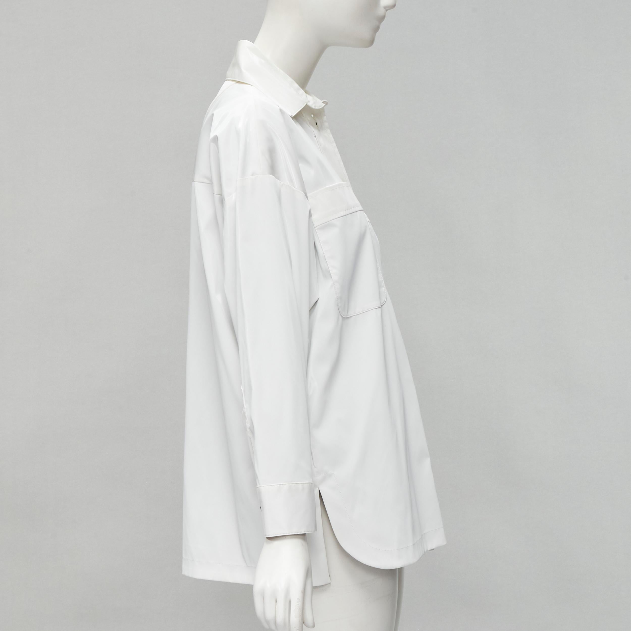 FENDI white polyester brown FF Zucca monogram lined overshirt jacket IT36 XS In Good Condition For Sale In Hong Kong, NT