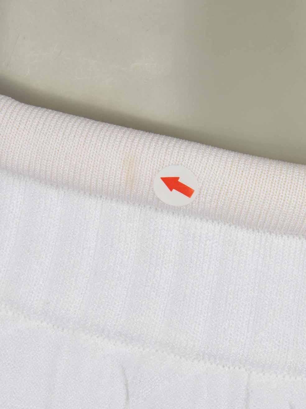 Women's Fendi White Quilted Button Down Midi Skirt Size S