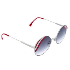 Fendi White/Red Gradient Wave Round Sunglasses