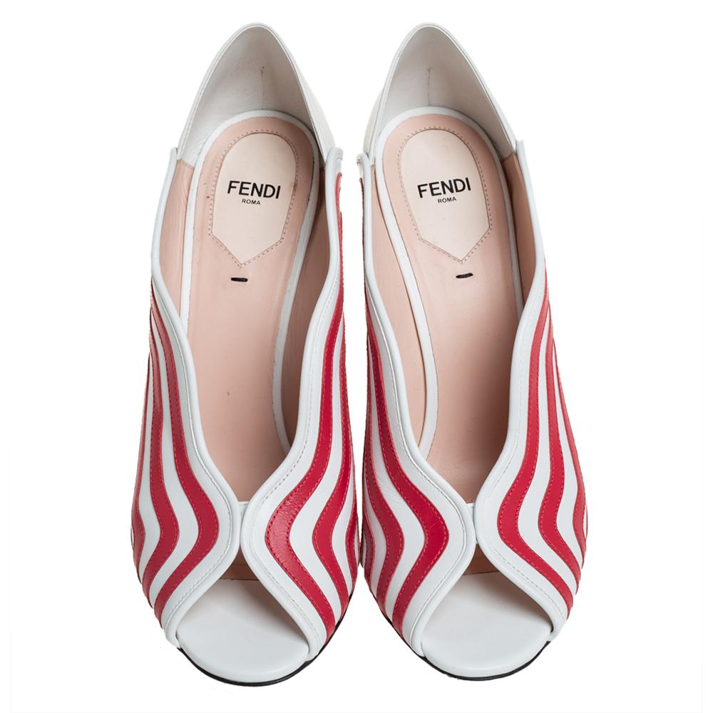 red and white striped heels