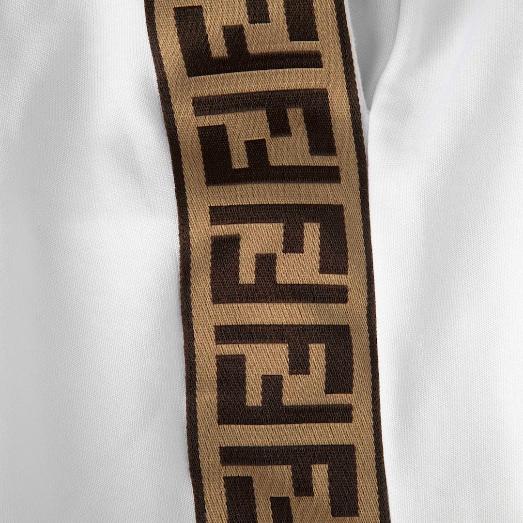 Fendi White Roma Logo Stripe Track Trousers Size M In Good Condition In London, GB
