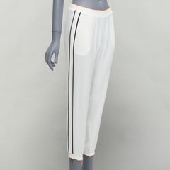 Fendi pantaloni jogger casual in seta bianca, nero e arancione IT36 XXS