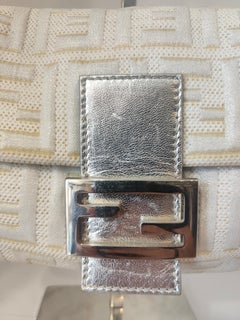Fendi White Silver Limited Edition Baguette Bag