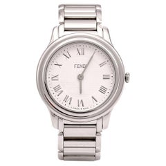 Fendi White Stainless Steel Classico 25000M Women's Wristwatch 32 mm