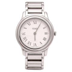 Fendi Montre-bracelet Classico en acier inoxydable blanc pour femme 32 mm, 25000M