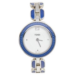 Fendi Montre-bracelet My Way en acier inoxydable blanc pour femme 28 mm F357024003