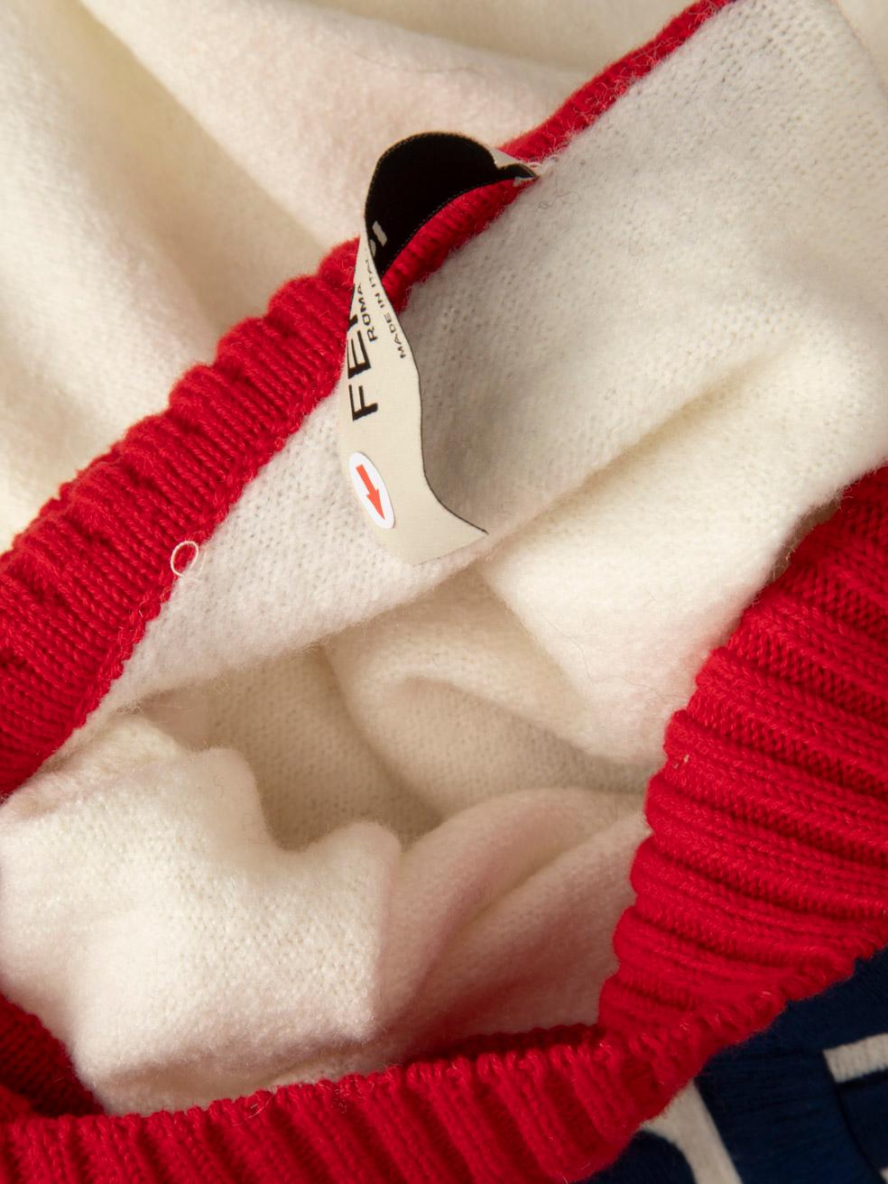 Fendi White Wool Turtleneck Jumper Size S 2