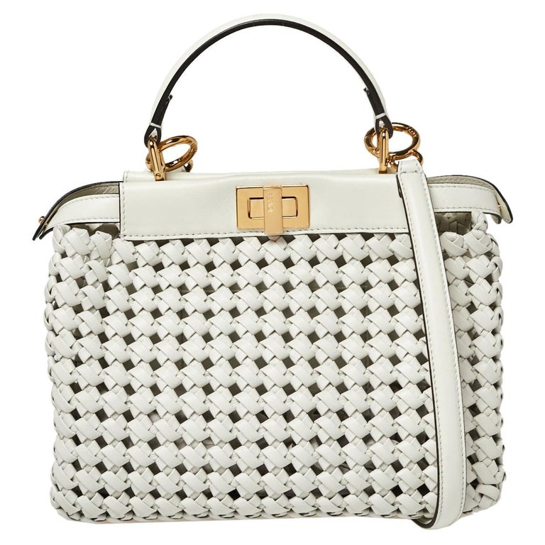 Fendi - White ostrich leather Peekaboo Mini bag ($7,500)
