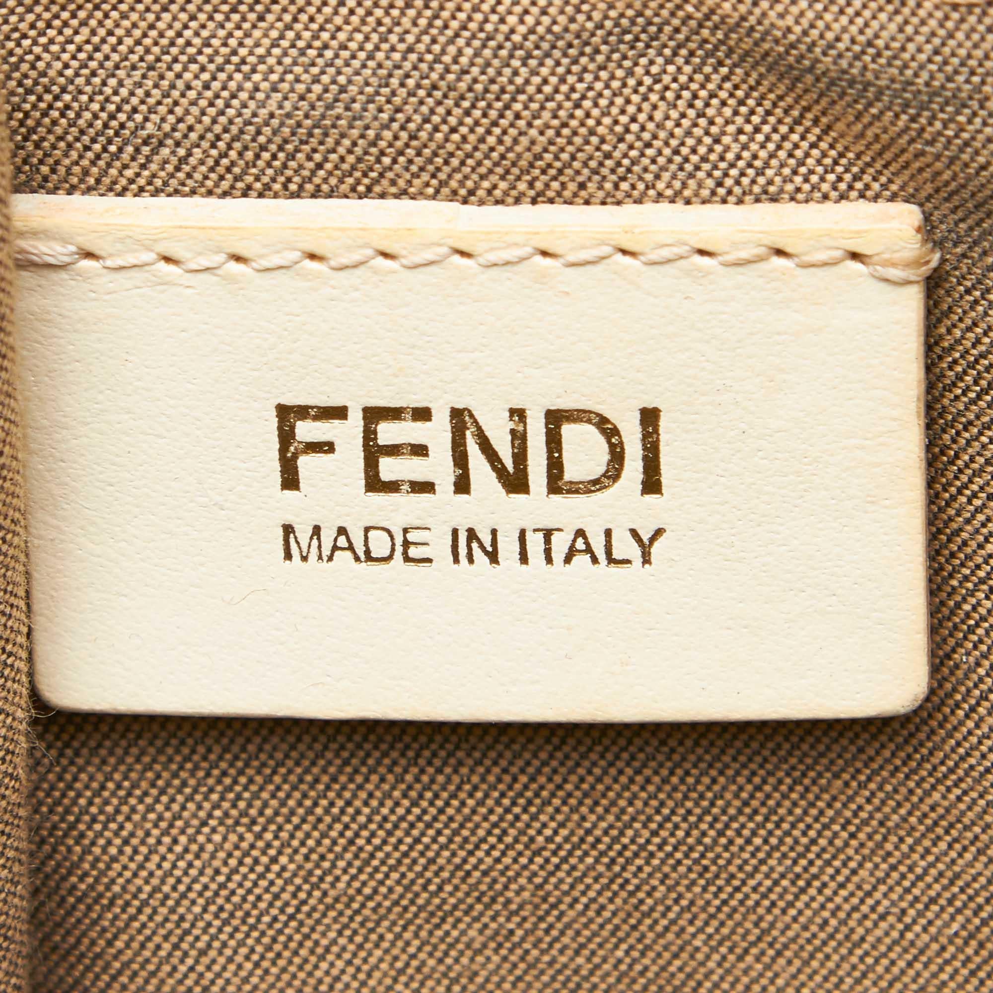 Fendi White Zucca Shoulder Bag For Sale 2