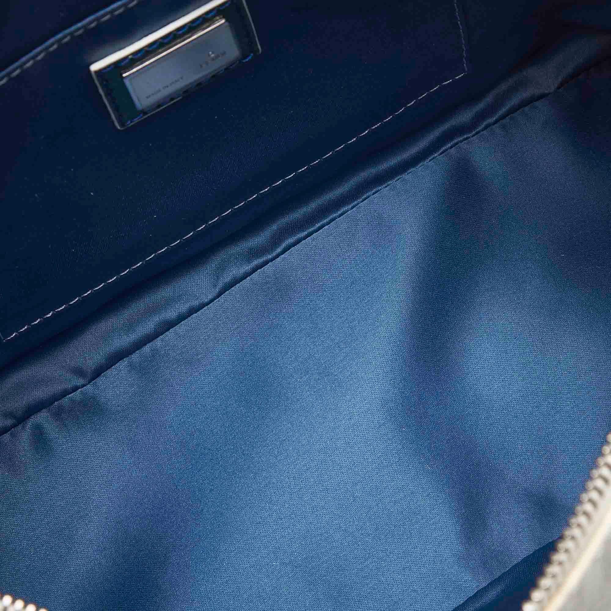 Women's Fendi White Zucchino Canvas Baguette