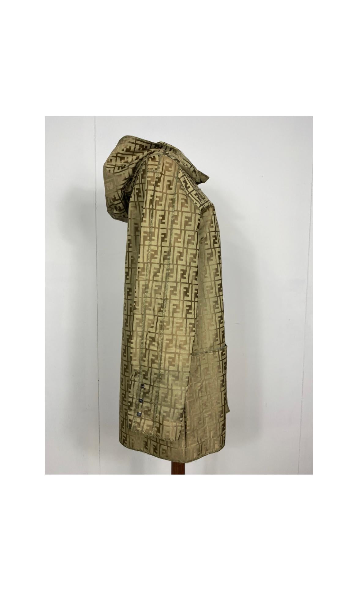 Women's or Men's Fendi windcoat totally logoed gold color. For Sale