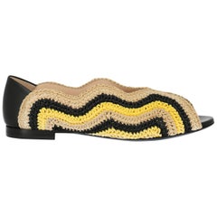 Fendi Woman Ballet flats Beige, Black, Yellow IT 36