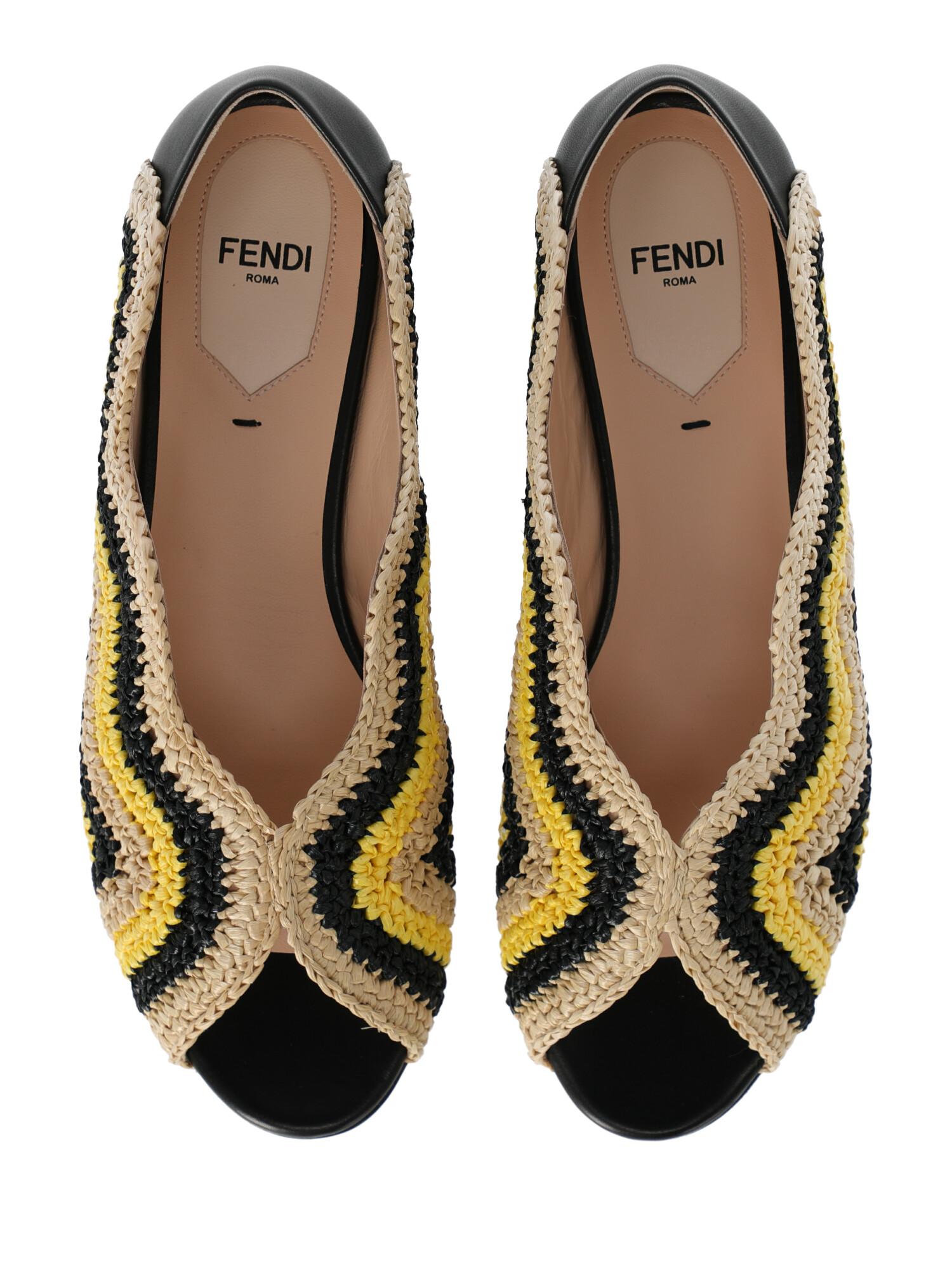 Fendi Woman Ballet flats Beige, Black, Yellow IT 38.5 For Sale 1