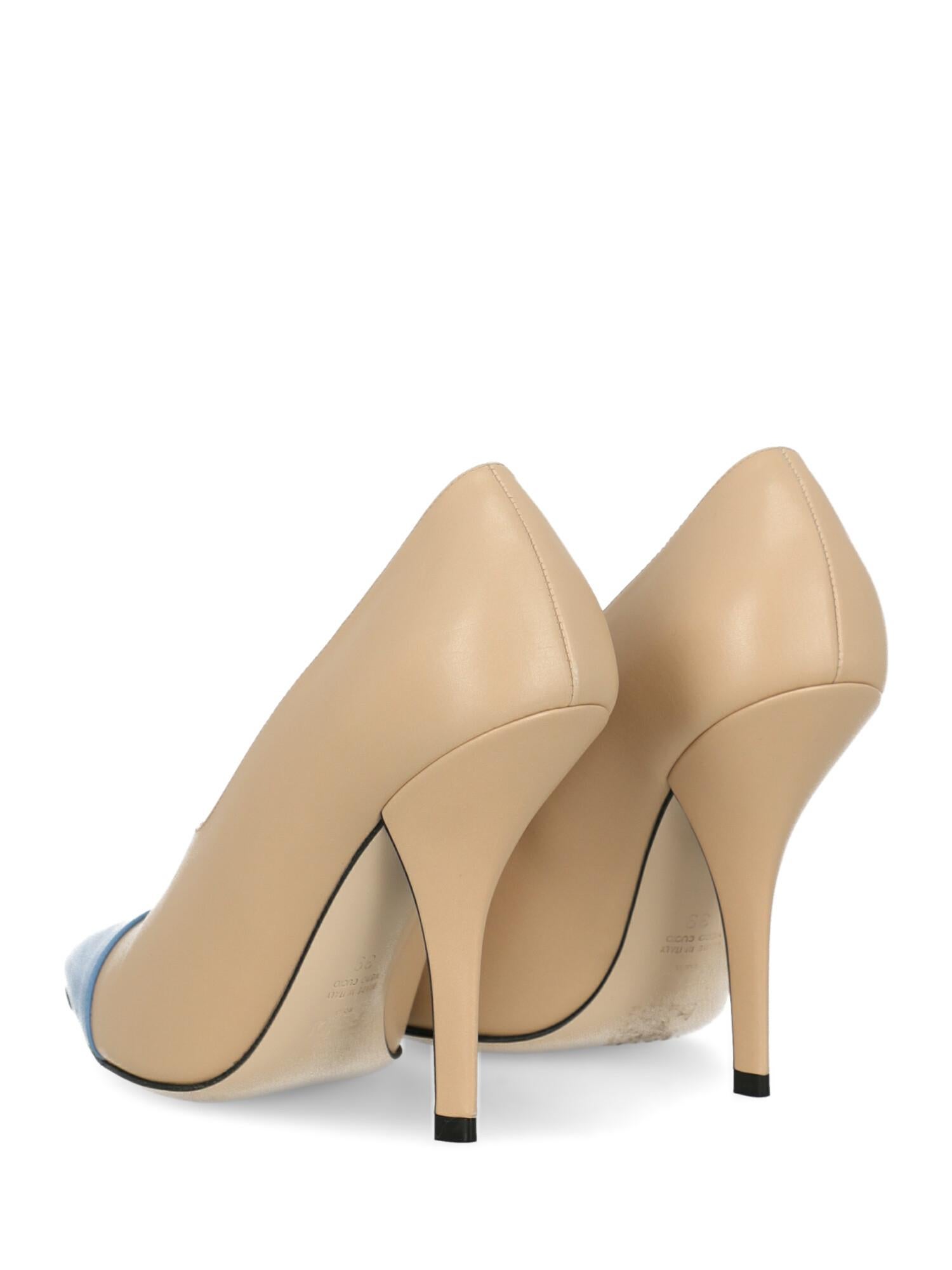 beige leather pumps
