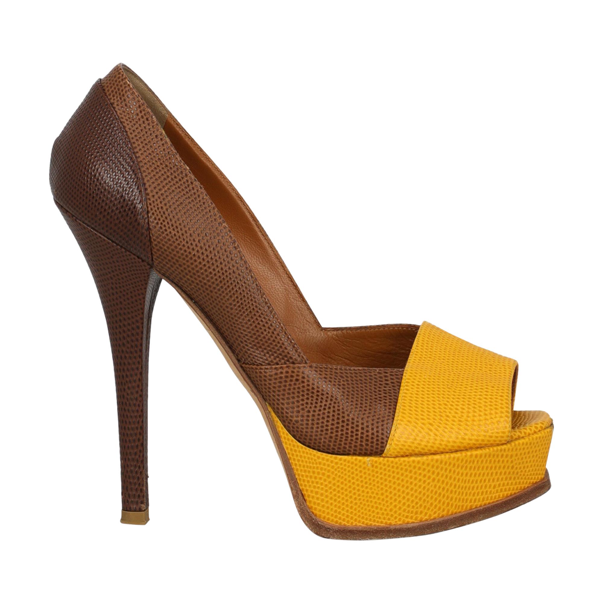 Fendi Multicolor Fabric Ankle Strap Block Heel Sandals Size 37 For Sale ...