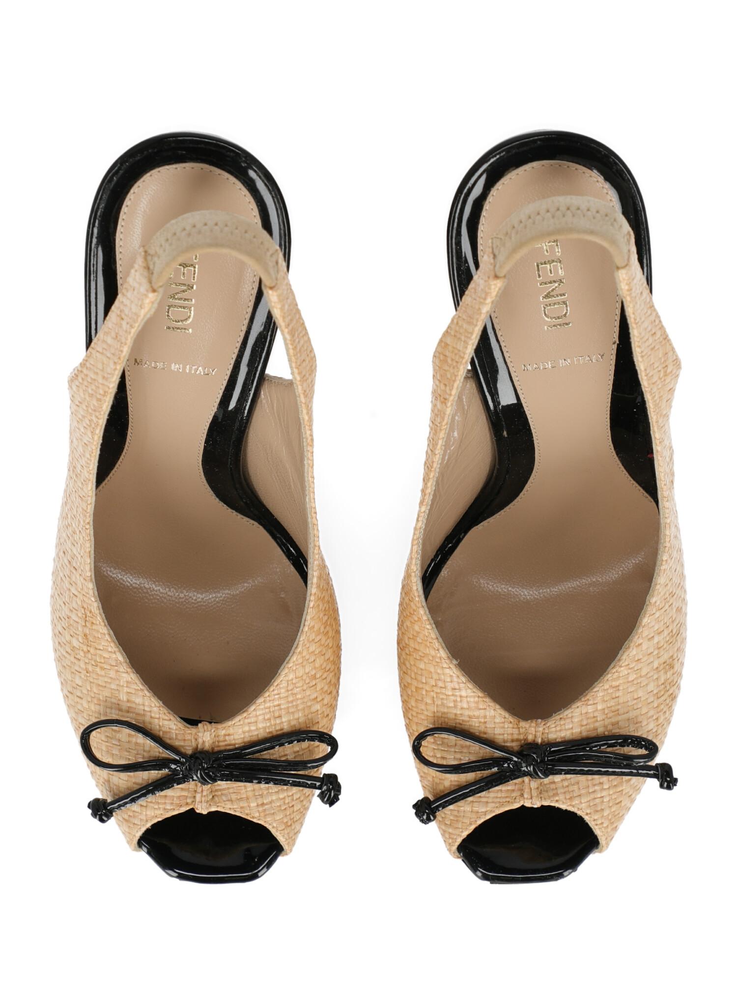 Fendi Woman Sandals Beige Eco-Friendly Fabric IT 38 For Sale 1