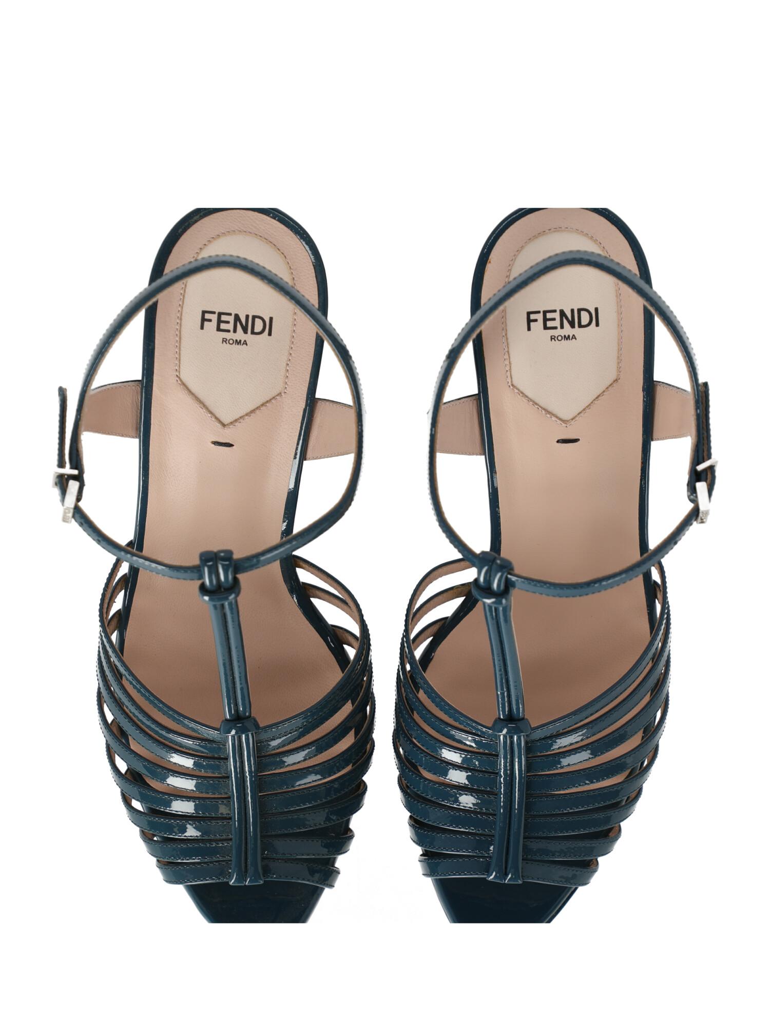 Women's Fendi Woman Sandals Navy IT 38.5 For Sale