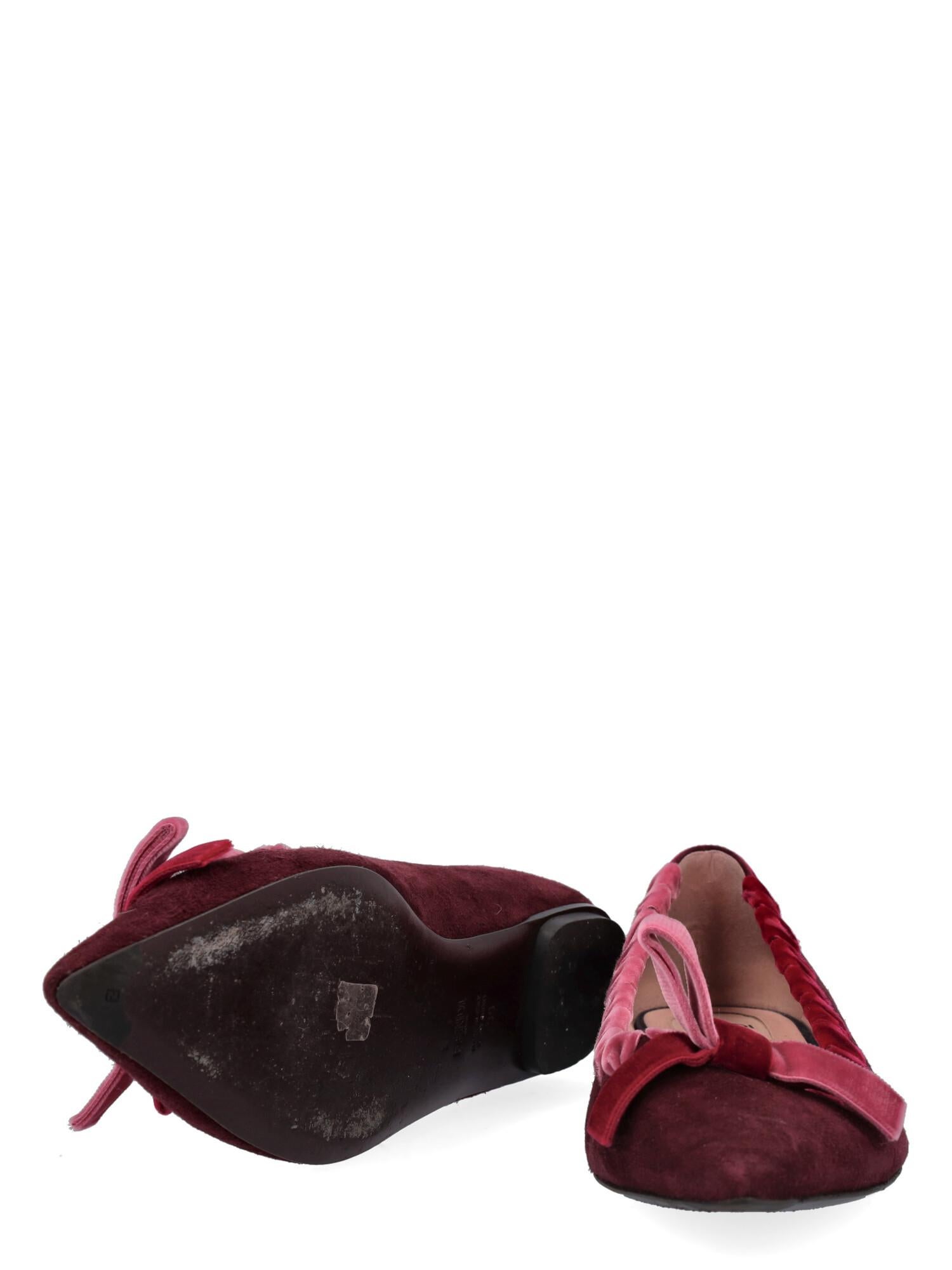 Fendi Women Ballet flats Burgundy Leather EU 39 In Good Condition For Sale In Milan, IT