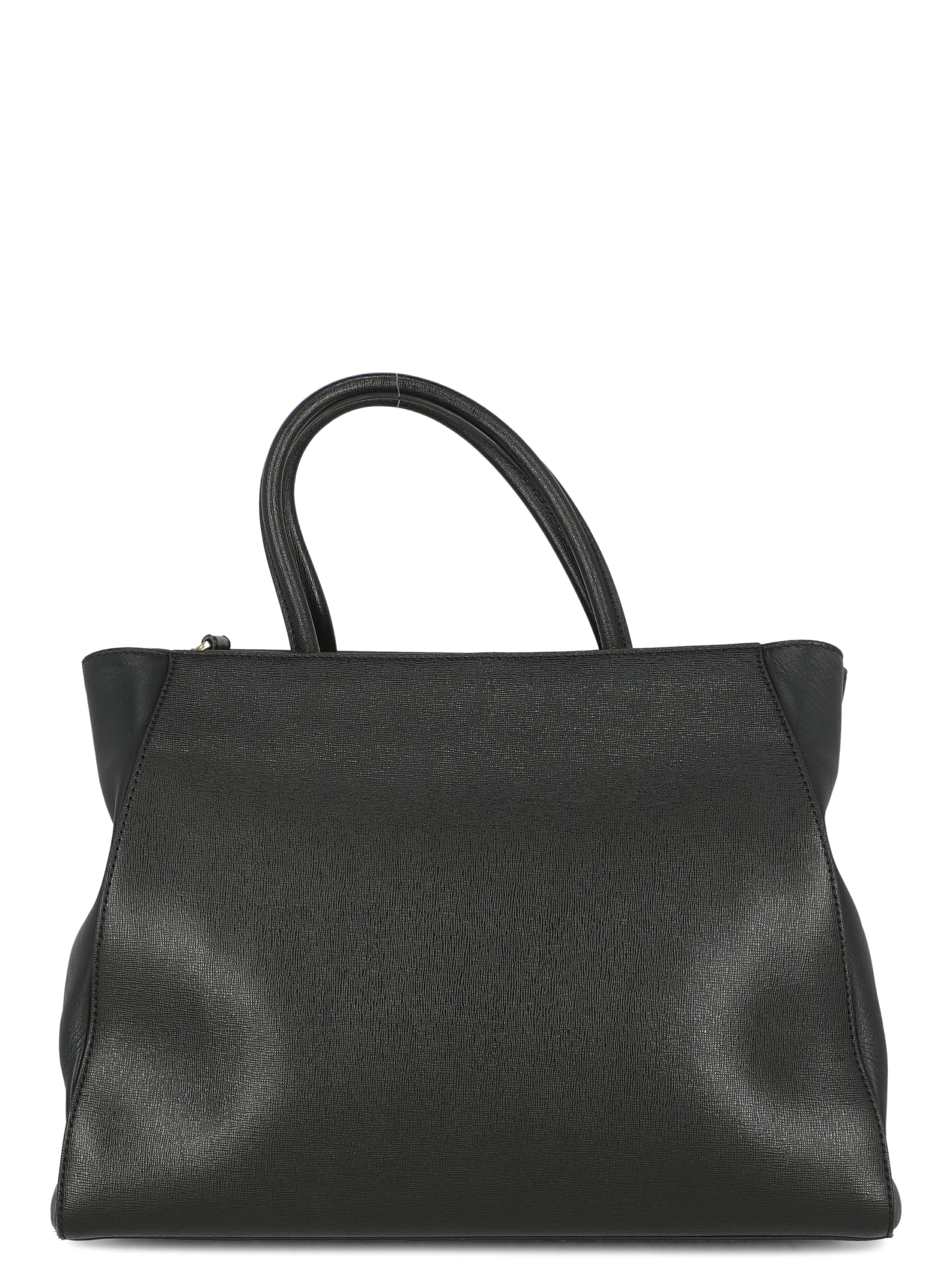 Fendi Women  Handbags  2Jours Black Leather In Good Condition For Sale In Milan, IT