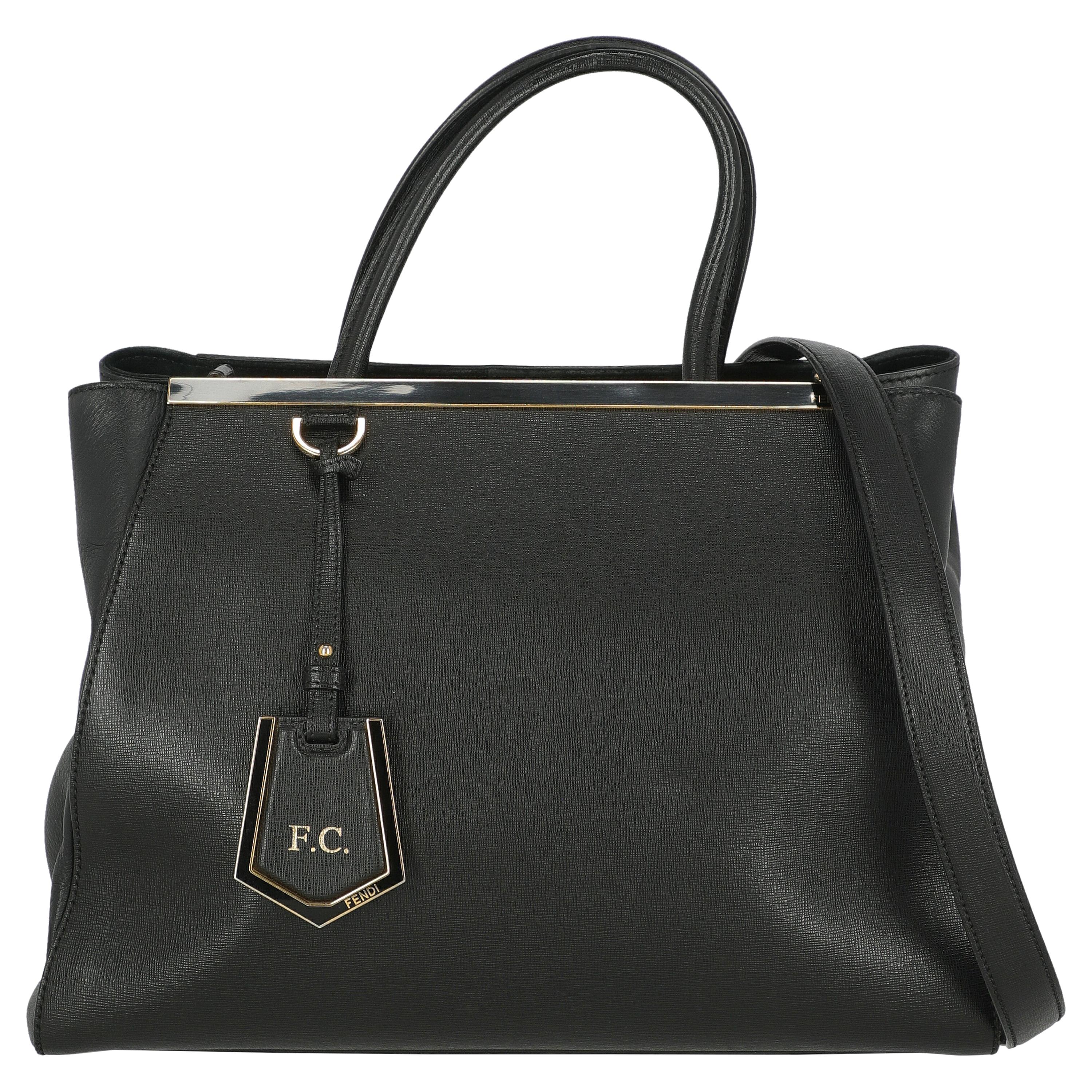 Fendi Women  Handbags  2Jours Black Leather For Sale