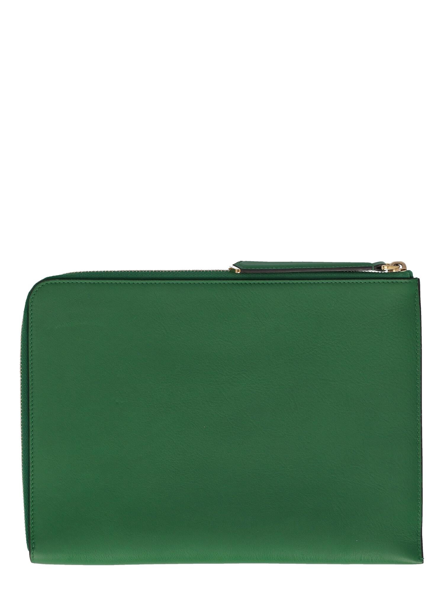Gray Fendi Women Handbags Green Leather  For Sale