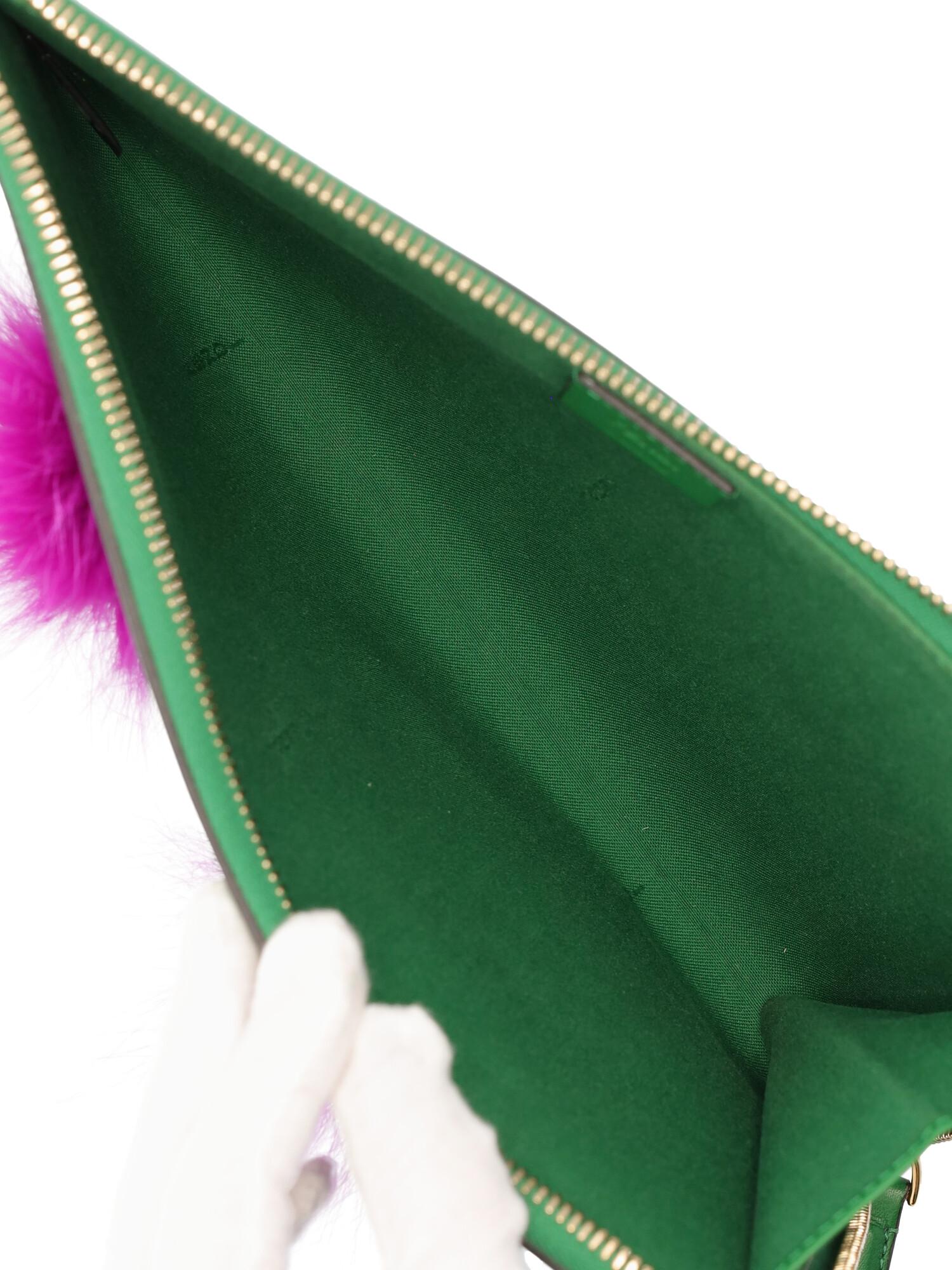 Fendi Women Handbags Green Leather  In Good Condition For Sale In Milan, IT