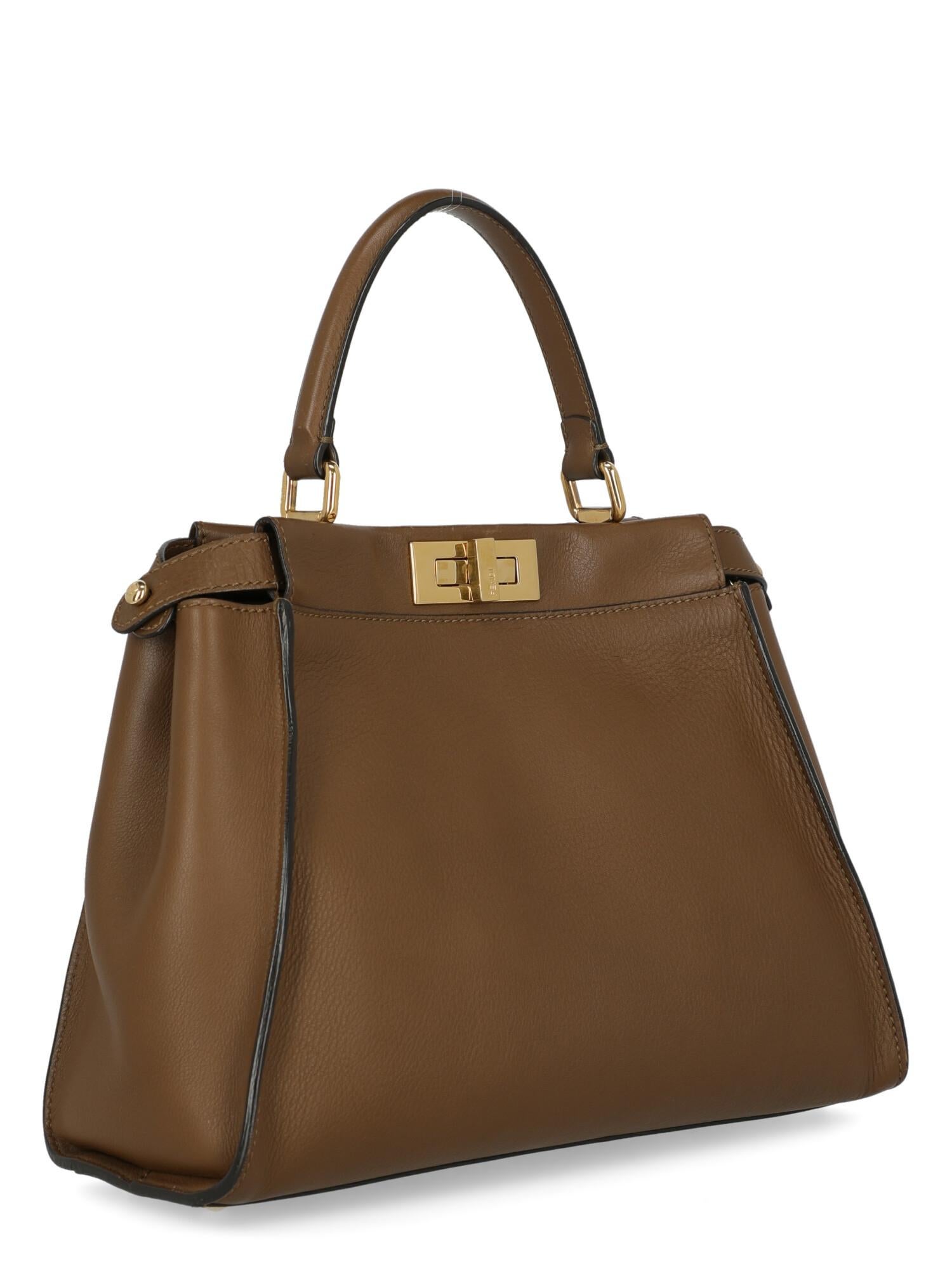 fendi peekaboo bag brown