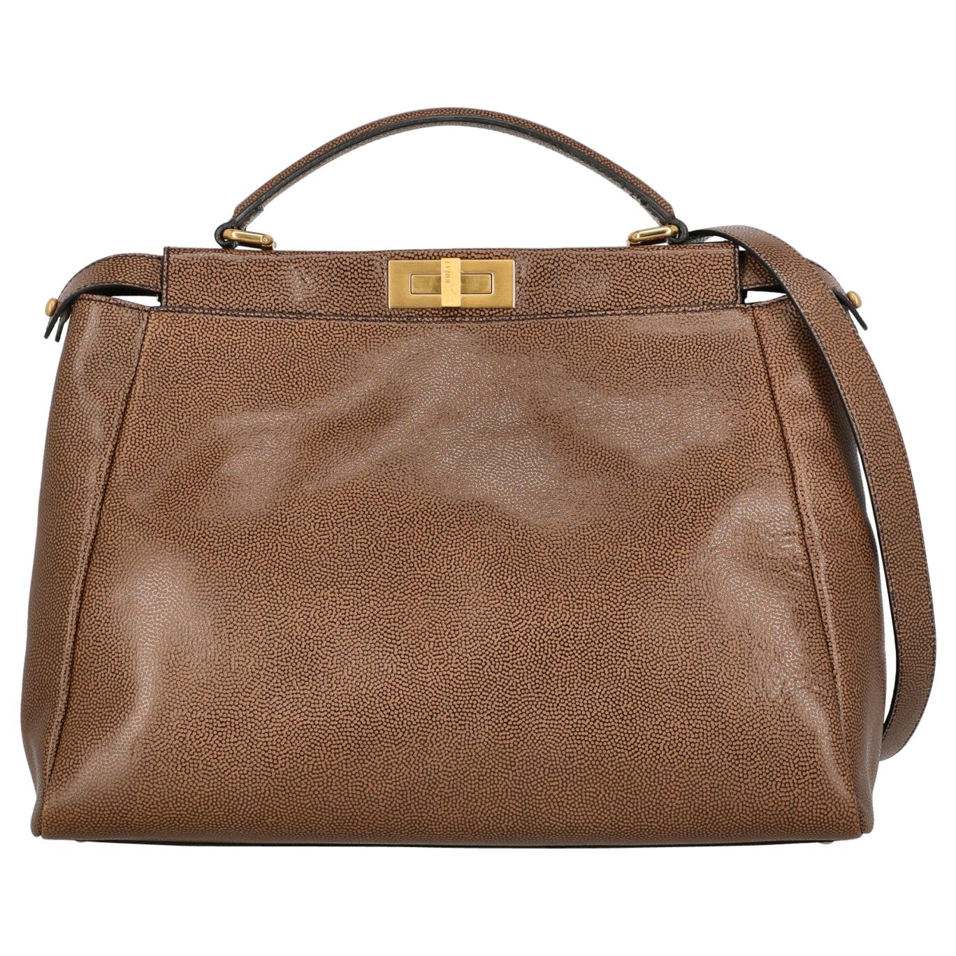 Fendi Women  Handbags  Peekaboo Brown Leather For Sale