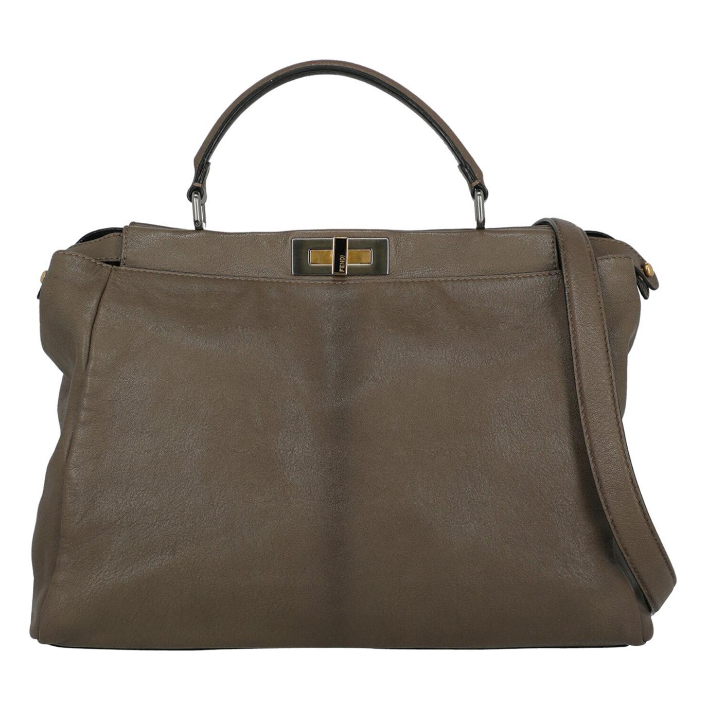 Fendi Women  Handbags Peekaboo Brown Leather For Sale