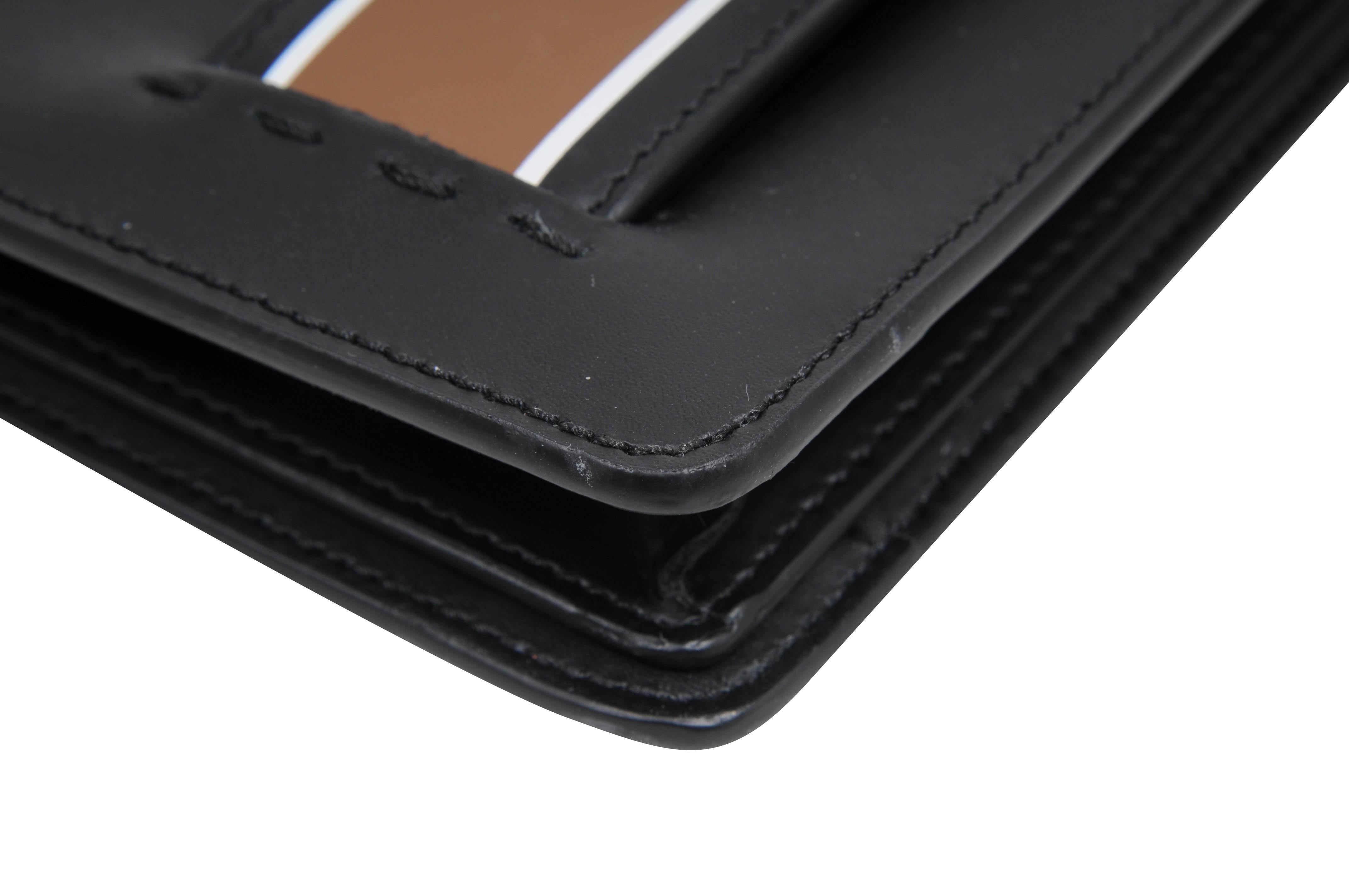 Fendi Donna Pouch Nero Pelle Marrone FF Logo Clutch Uomo Travel File Palladium in vendita 1