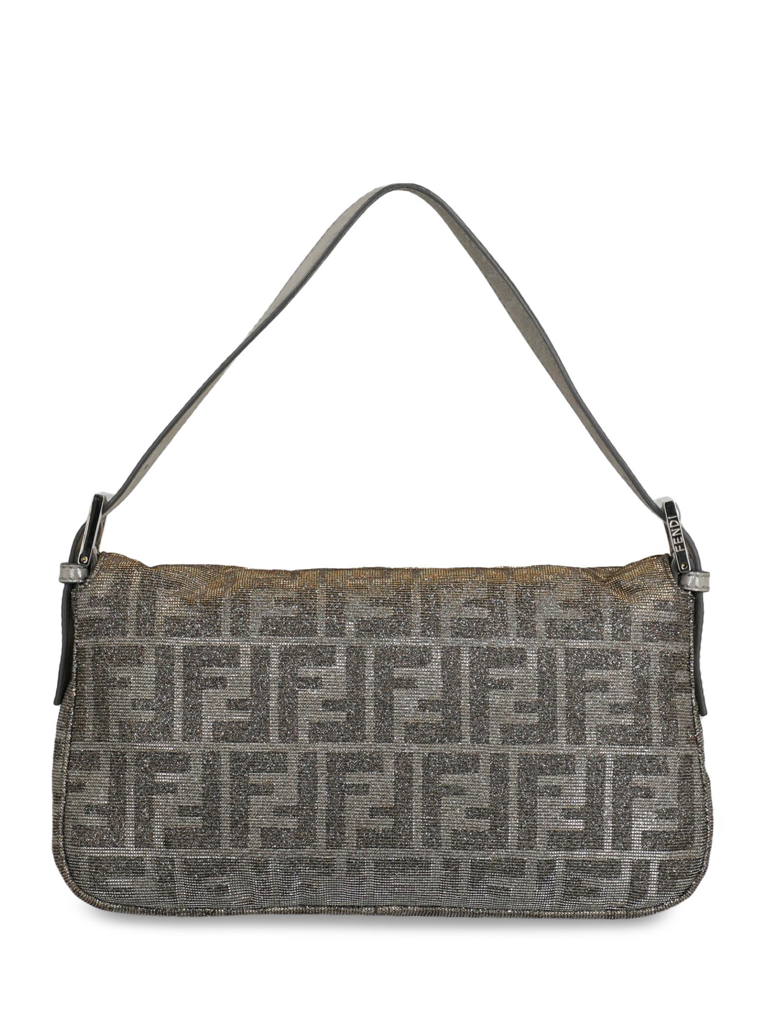 Women's Fendi  Women   Shoulder bags Baguette Gold, Silver Fabric 