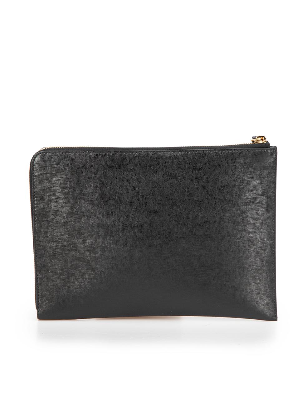 Fendi Women's Black Leather Monster Stud Small Pouch In Good Condition For Sale In London, GB