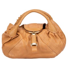 Used Fendi Women's Camel Leather Spy Hobo Bag