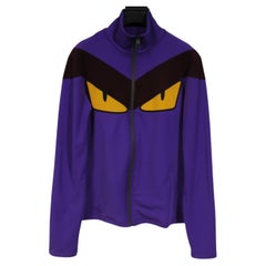 Fendi Womens Monster Eyes Tech Knit Zip Up Track Jacket Size IT 46 Purple Fendi Womens Monster Eyes Tech Knit Zip Up Track Jacket Size IT 46 Purple