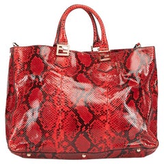 Fendi Damenhandtasche aus rotem Schlangenleder FF