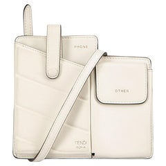 Fendi Women's White Leather Bustine Crossbody Bag