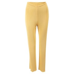 Fendi Women's Yellow Knitted Straight Leg Trousers