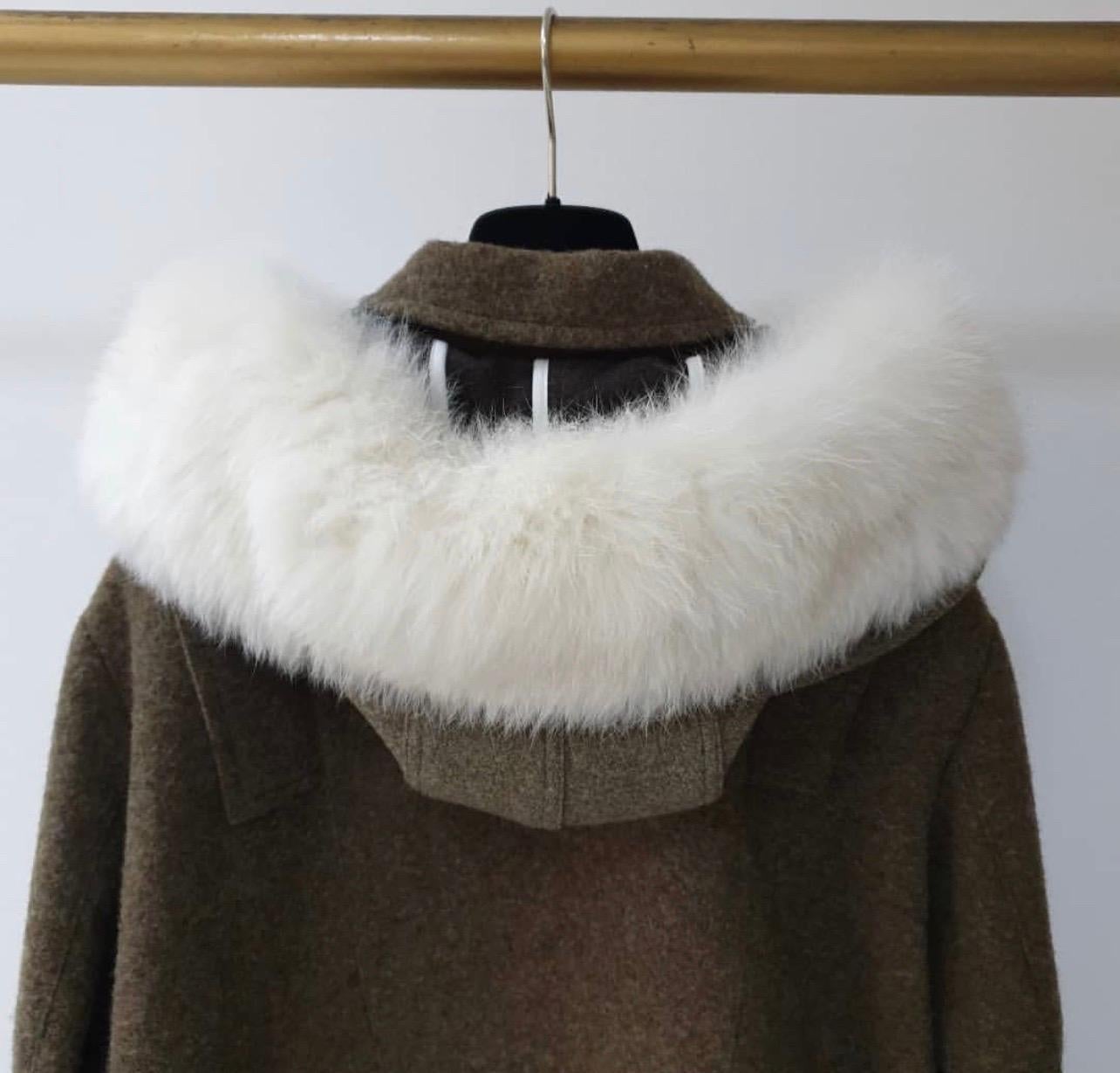 Women's Fendi Wool Coat With Fox Fur 