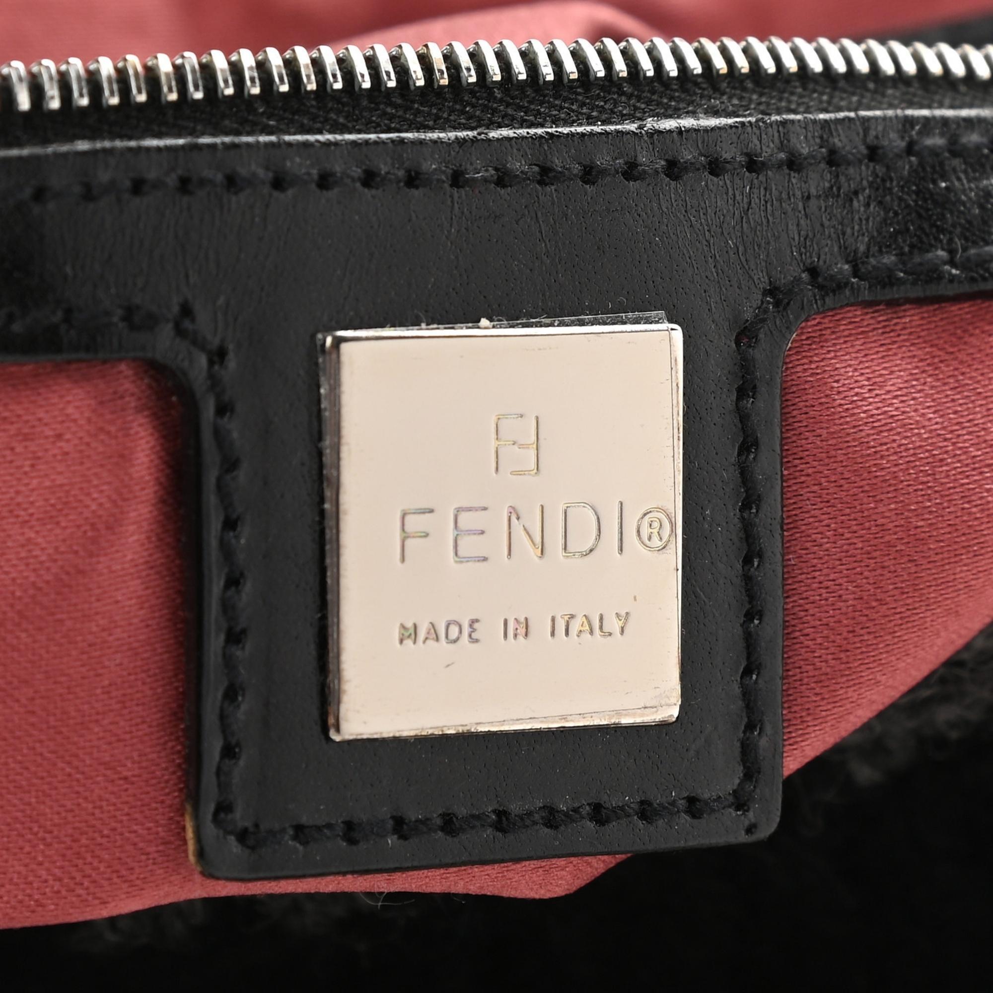 Fendi Wool Knit Black Grey Aztec Baguette 2
