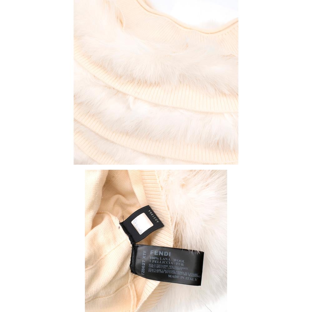 Fendi Wool & Pelliccia Fur Panelled Short Cardigan IT 40 5