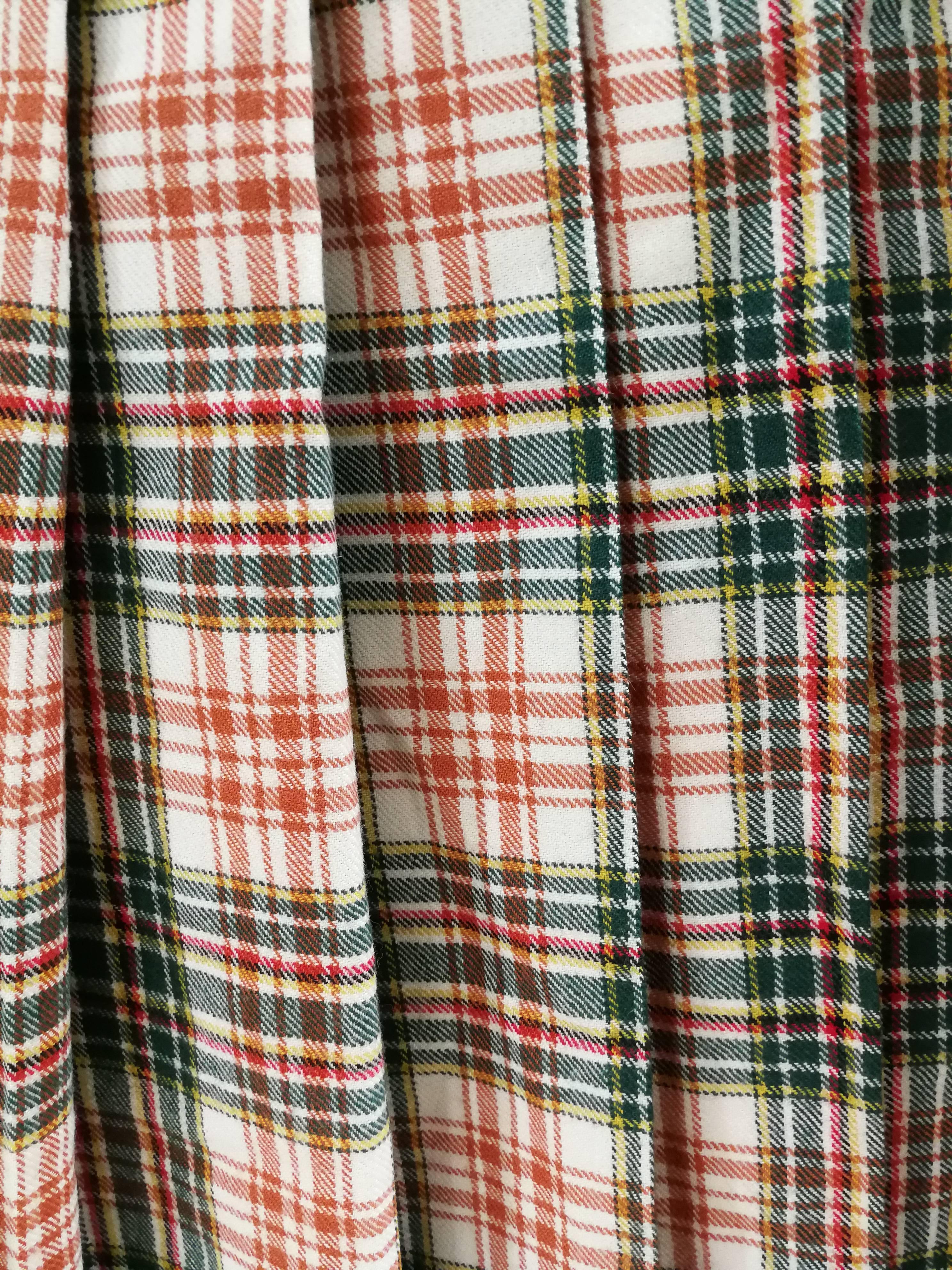 Brown Fendi Wool Tartan Skirt