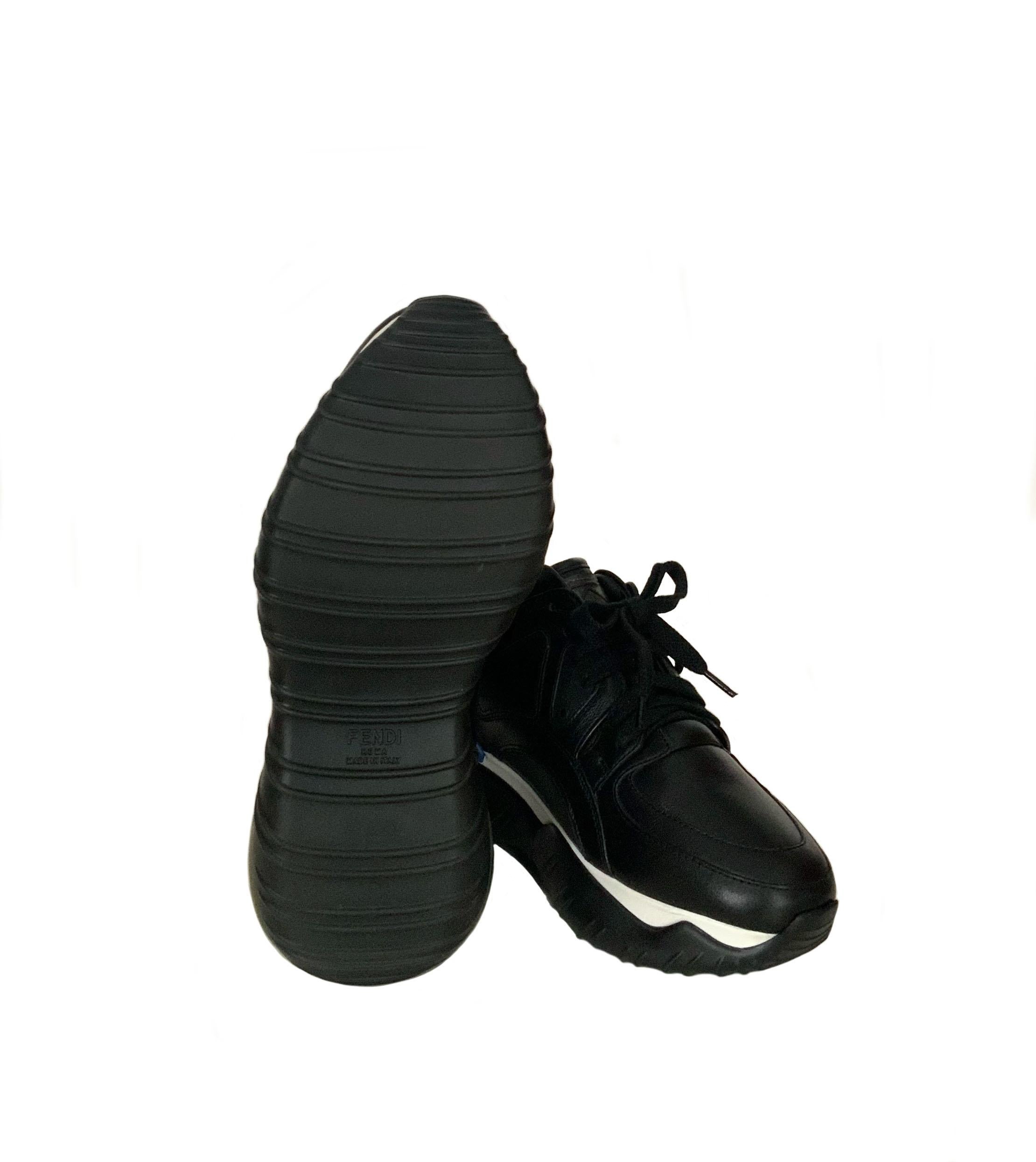 Fendi x Fila Black Leather Fila Mania Platform Sneakers 1