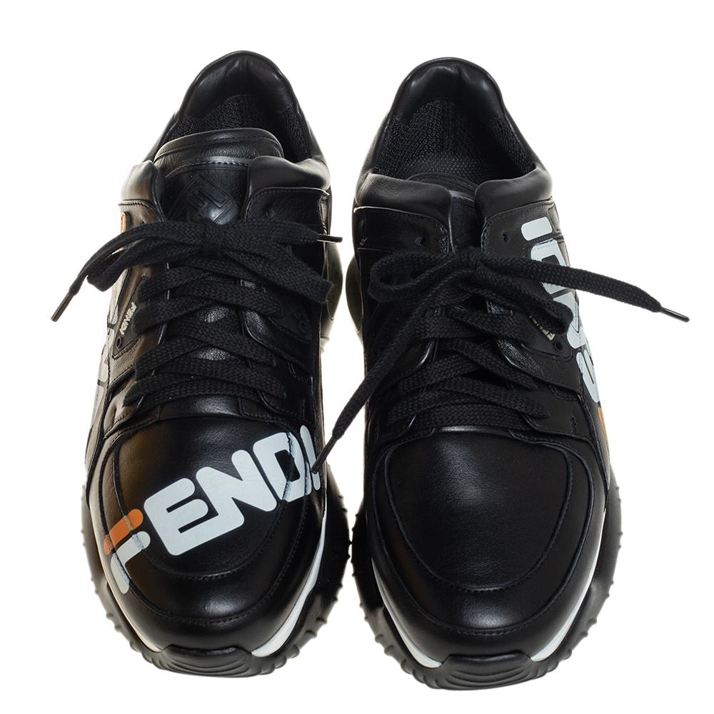 These Fila Mania sneakers are from the collaboration between Fendi and Fila. Made from leather, they feature durable soles and lace-up vamps. Fila's signature elements are seamlessly incorporated into the Fendi pair.

Includes: Original Dustbag,